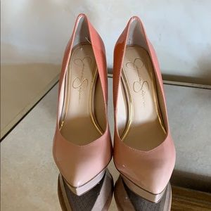 Jessica Simpson Ombré Pink/Coral High Heels sz 7